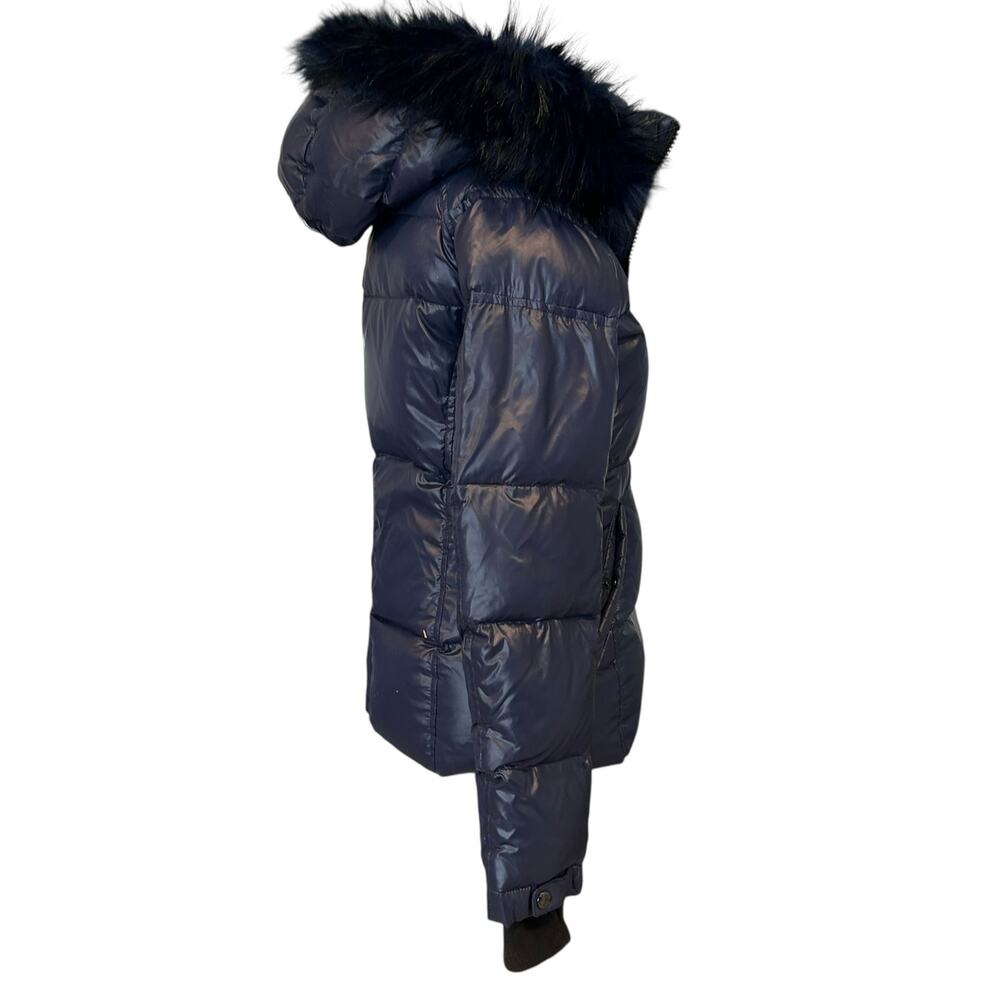 S13 New York Down Puffer Coat Faux Fur Hood Sz S - Picture 3 of 16